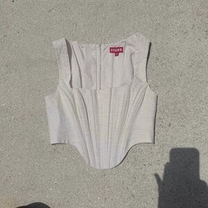 STAUD Alice Corset Crop Top